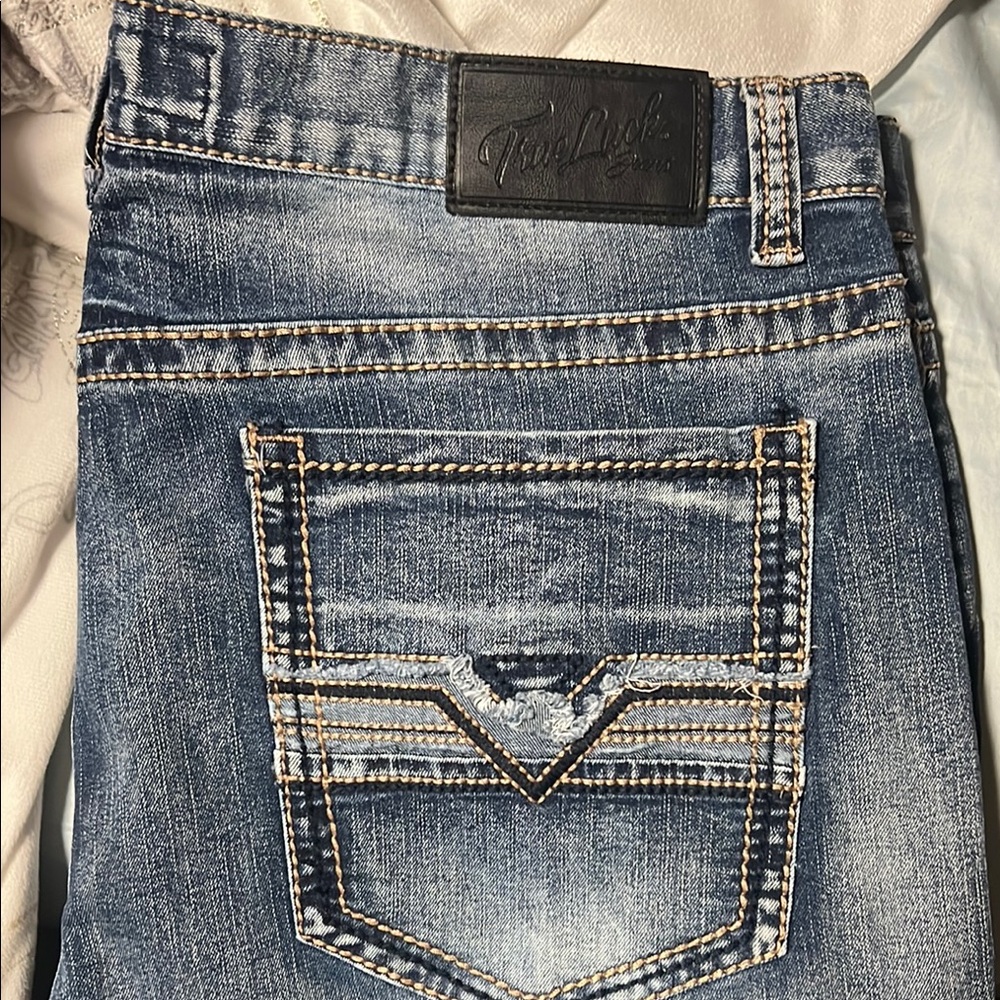 True Luck Buckle Men's Blue Jeans